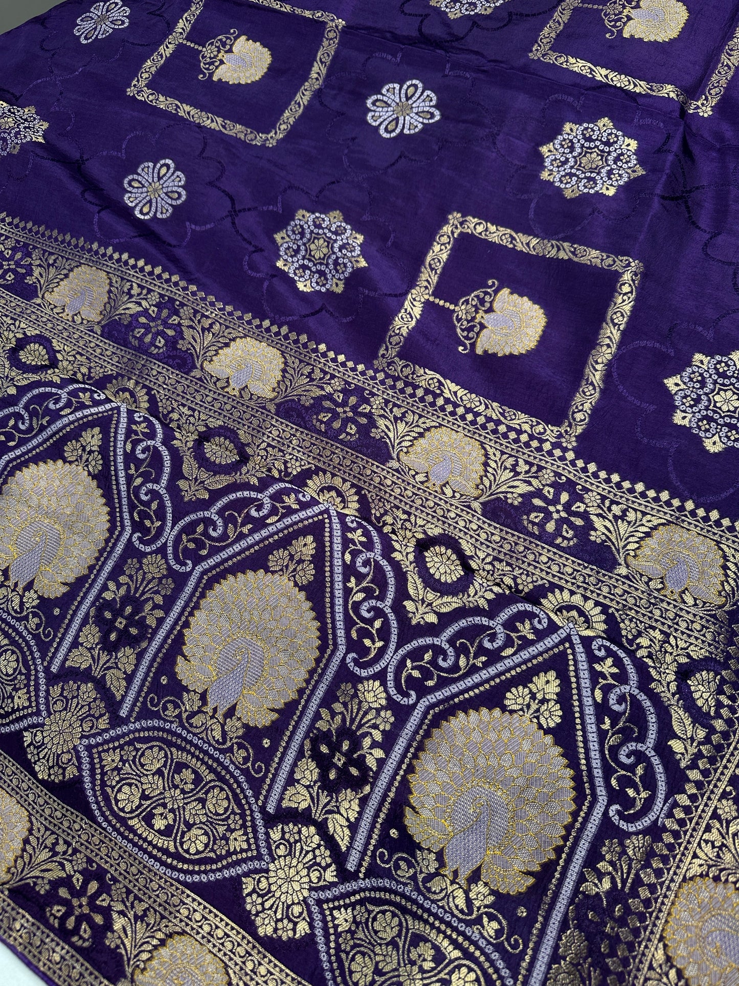 Purple Banarsi Munga Silk Saree