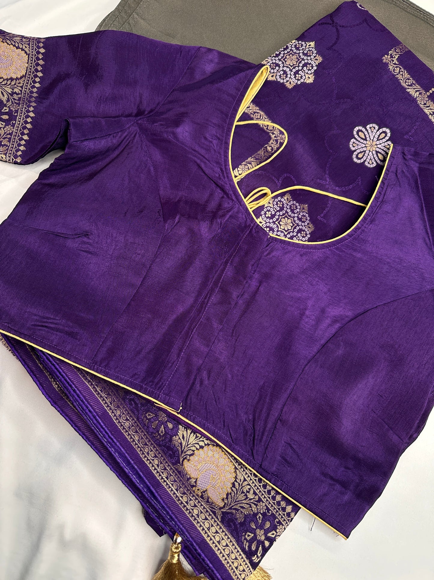 Purple Banarsi Munga Silk Saree