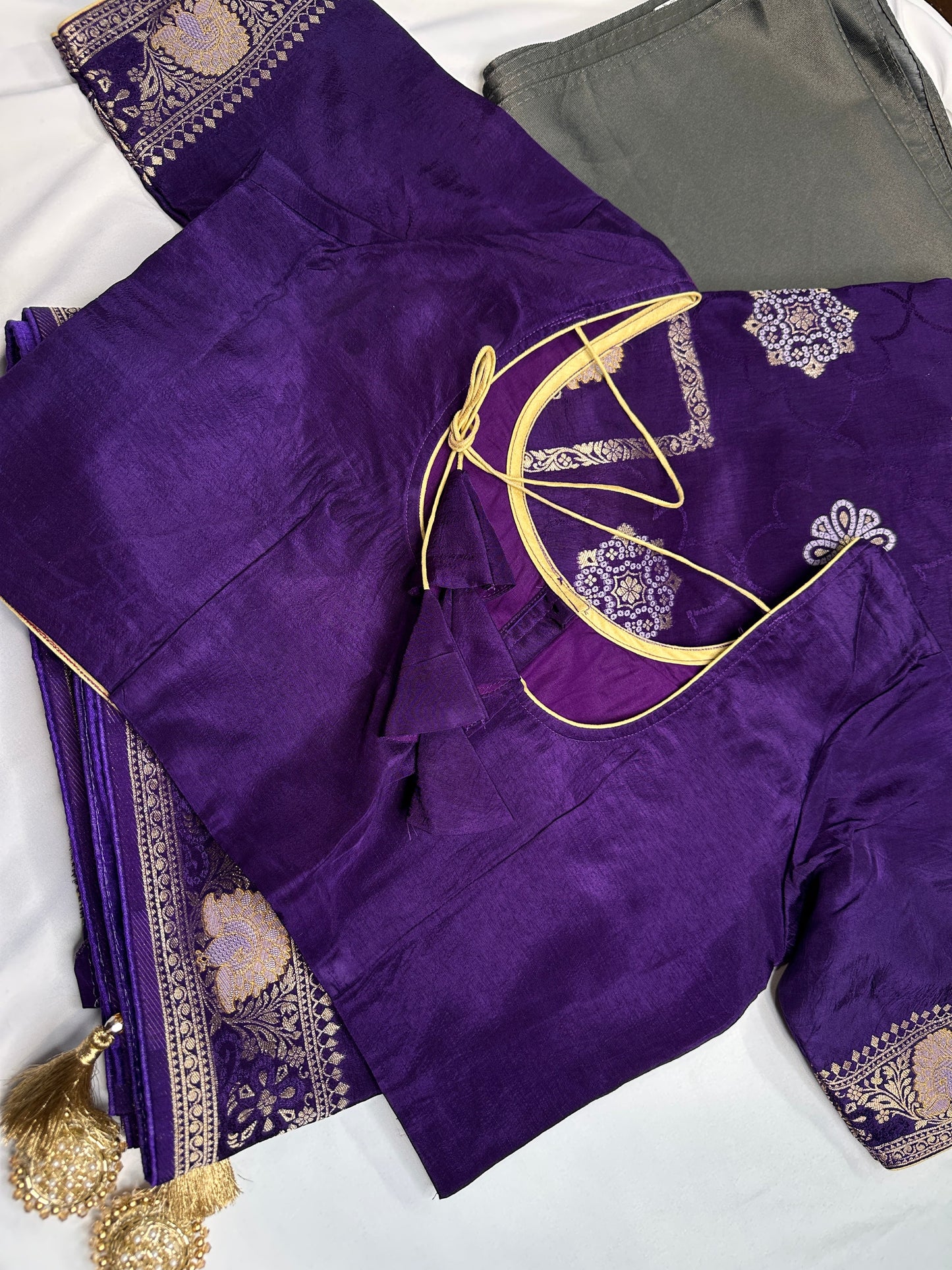 Purple Banarsi Munga Silk Saree