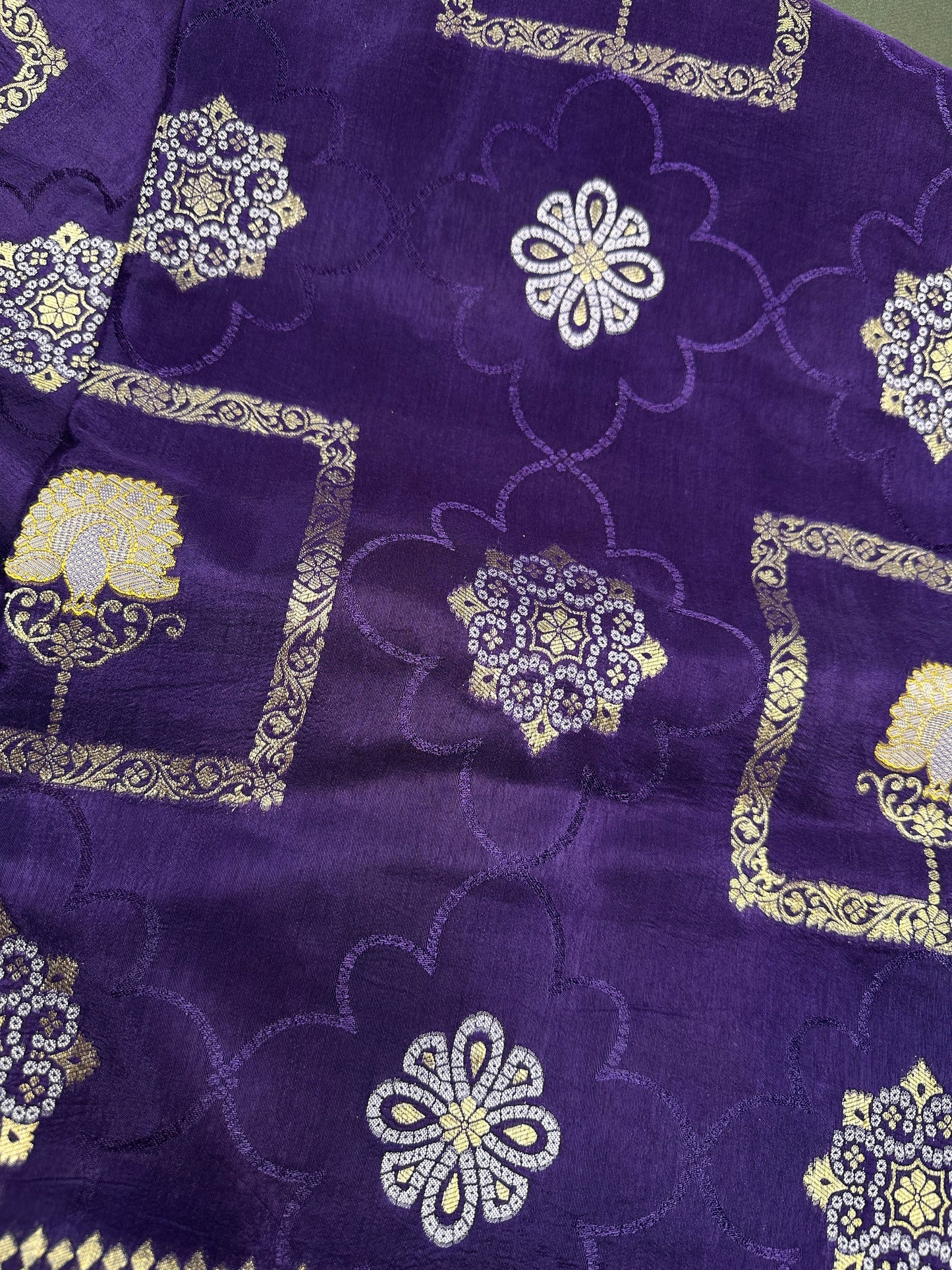 Purple Banarsi Munga Silk Saree
