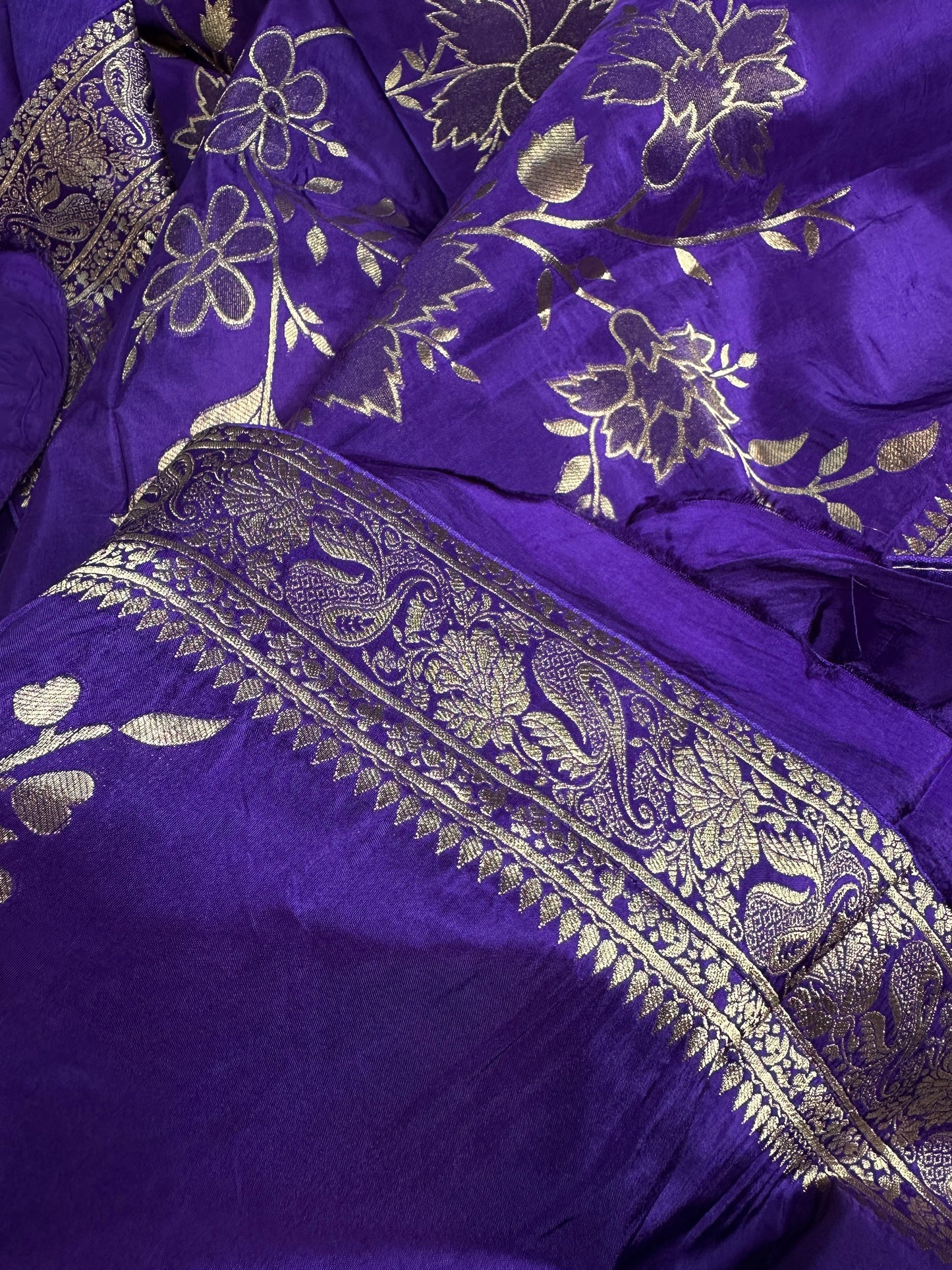 Purple Banarsi Munga Silk Saree