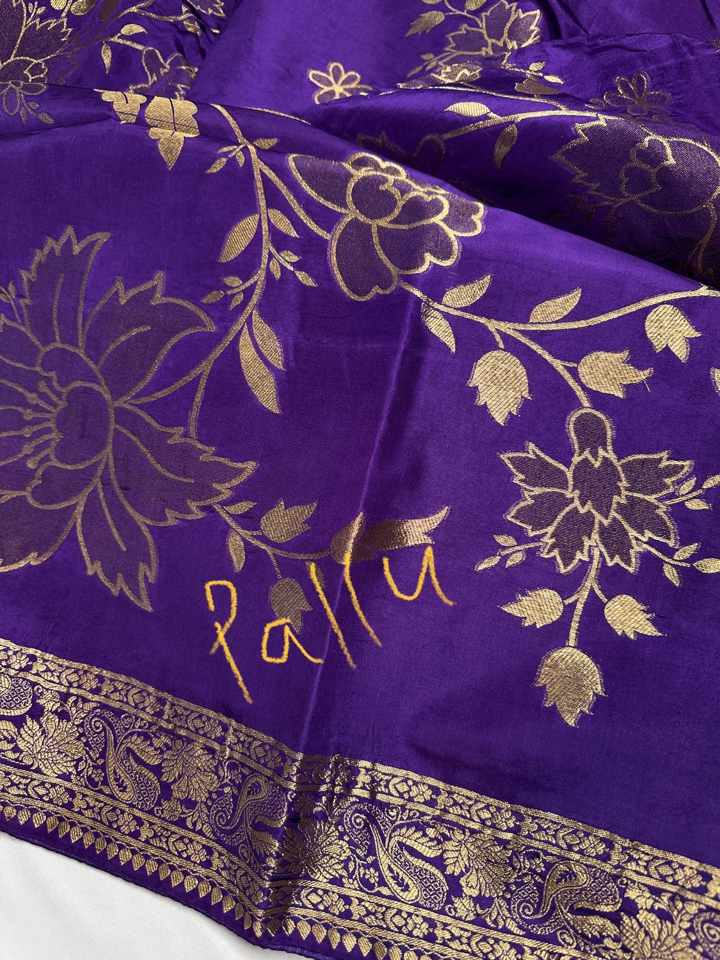 Purple Banarsi Munga Silk Saree