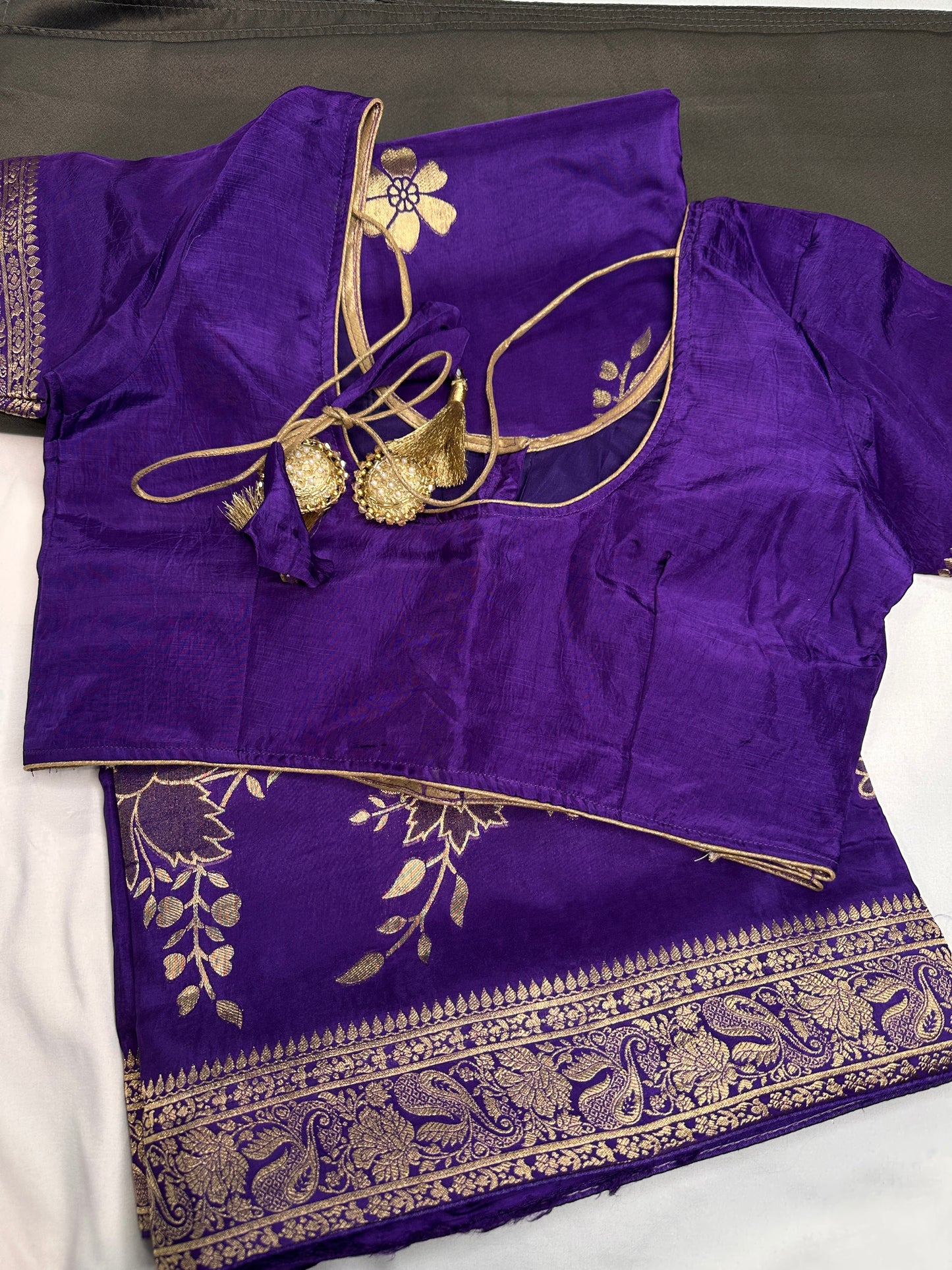 Purple Banarsi Munga Silk Saree