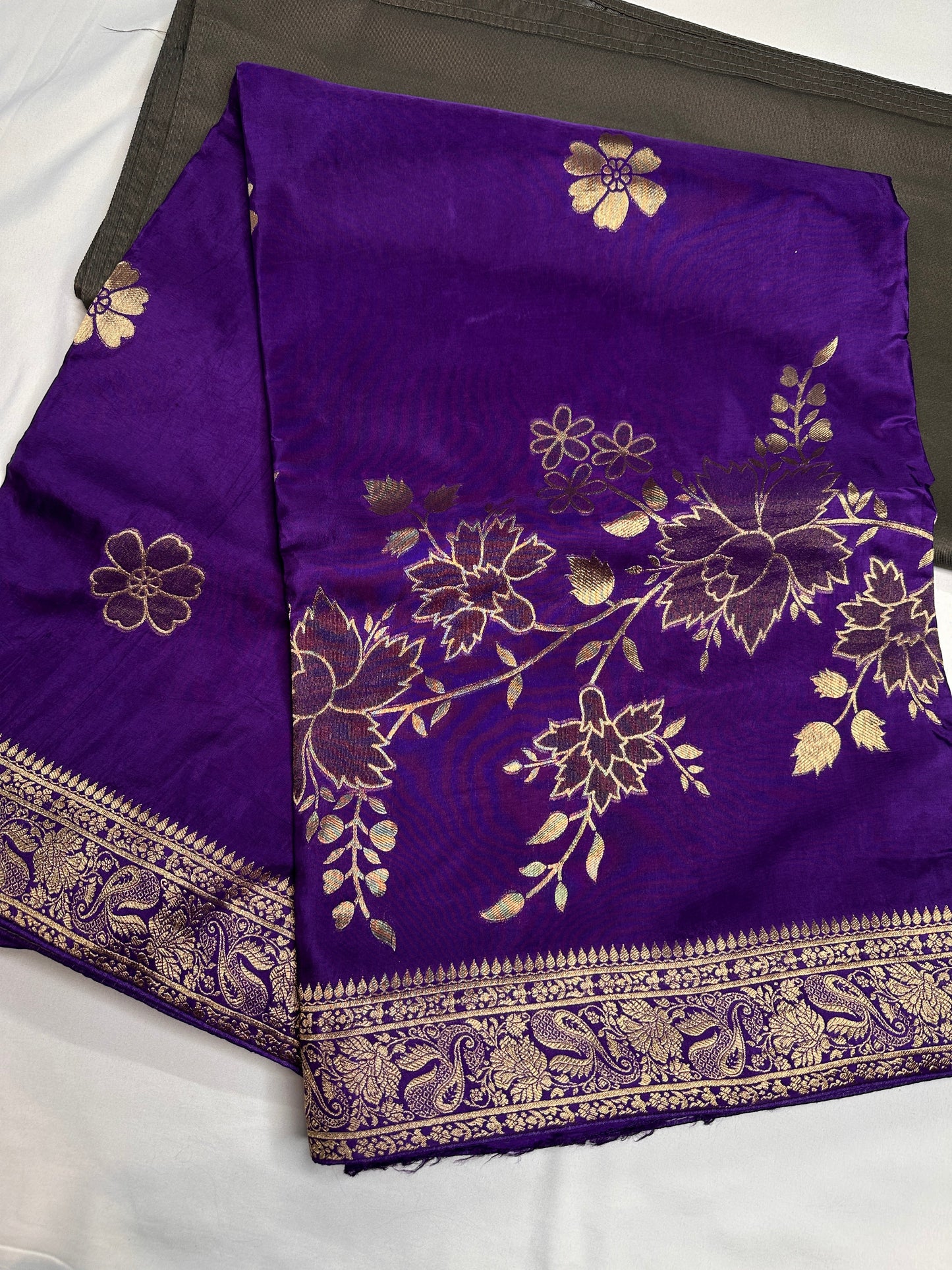 Purple Banarsi Munga Silk Saree