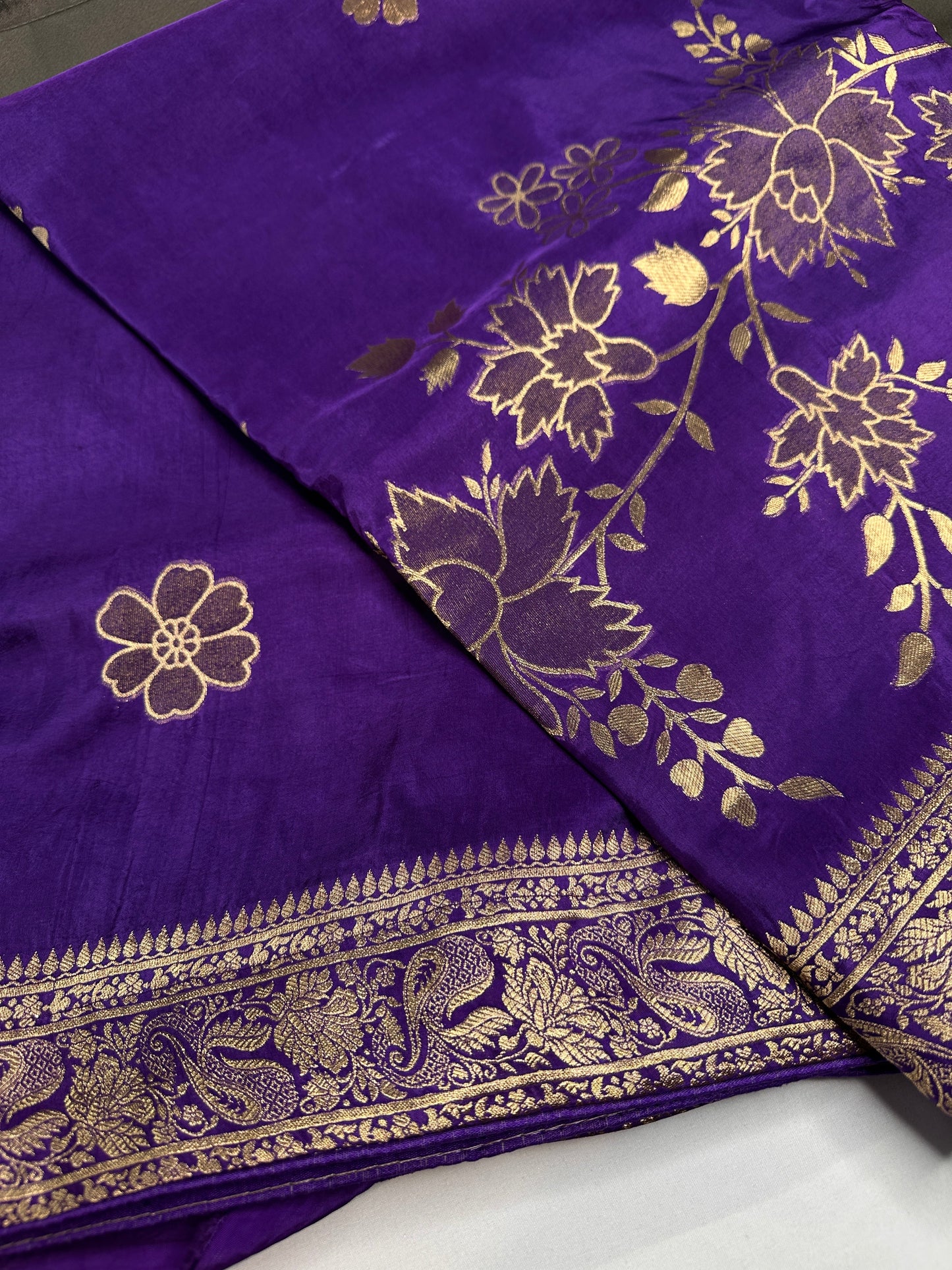 Purple Banarsi Munga Silk Saree