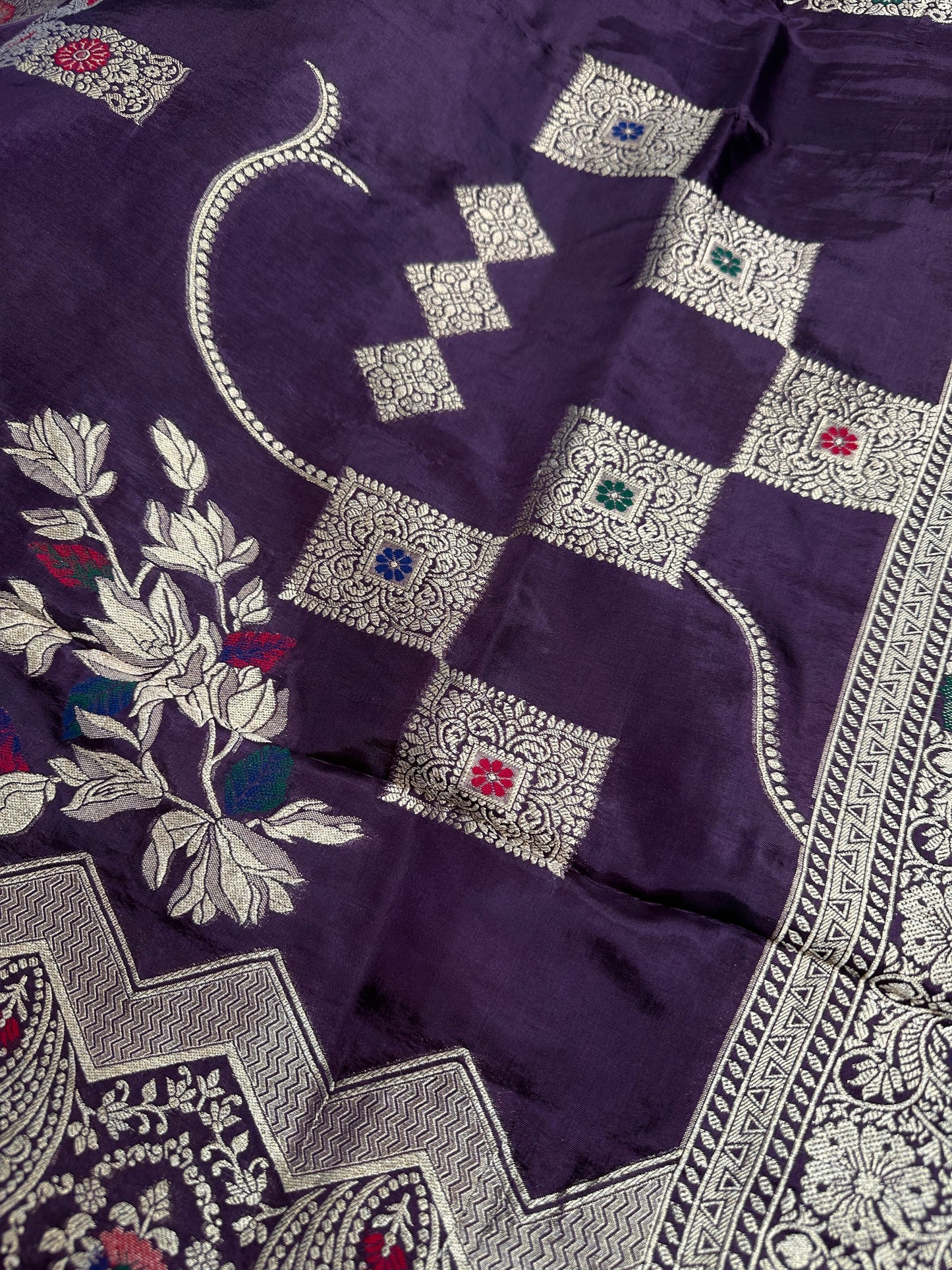 Plum Banarsi Munga Silk Saree