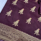 Plum Banarsi Peacock Weaving Silk Saree