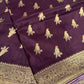 Plum Banarsi Peacock Weaving Silk Saree