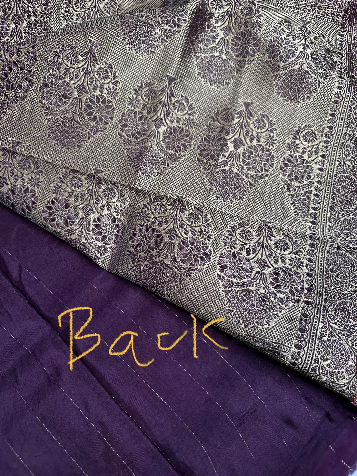 Plum Banarsi Peacock Weaving Silk Saree
