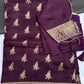 Plum Banarsi Peacock Weaving Silk Saree
