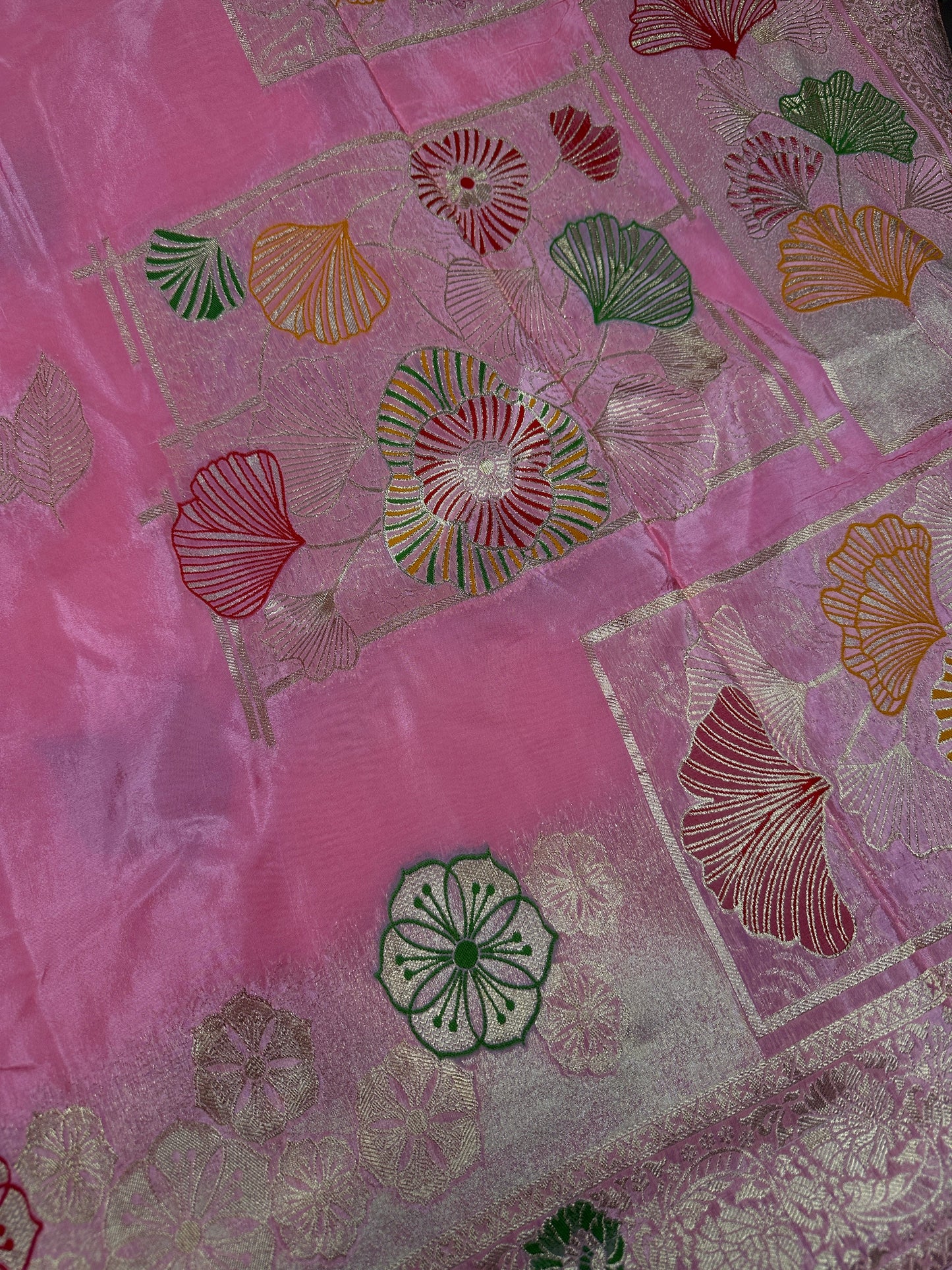 Pink Banarsi Weaving Silk Saree