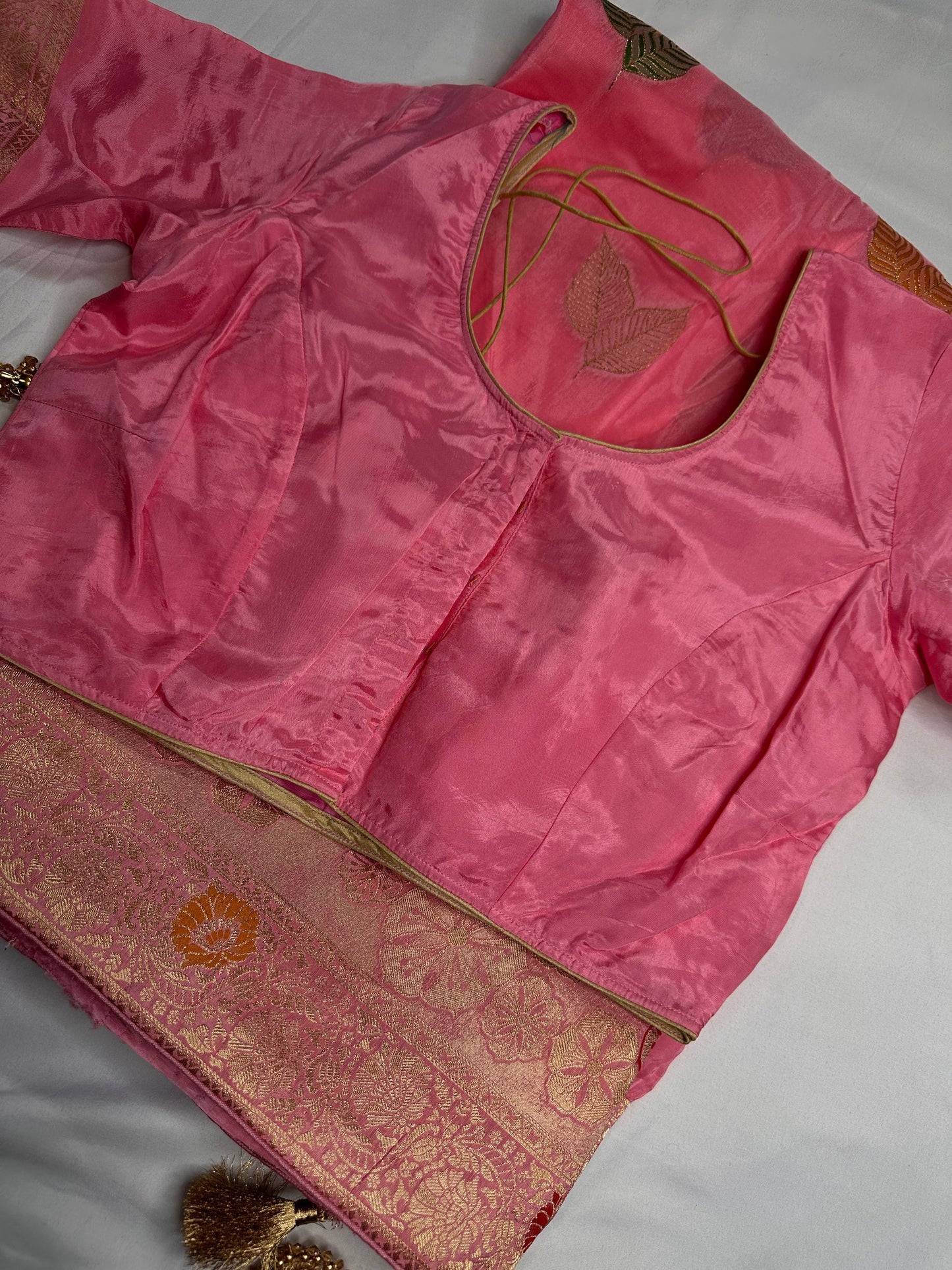 Pink Banarsi Weaving Silk Saree