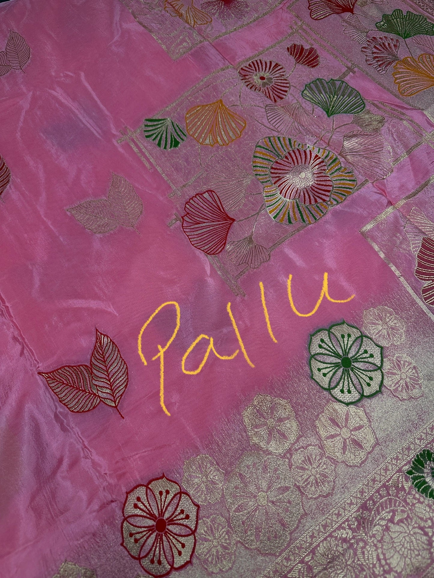 Pink Banarsi Weaving Silk Saree