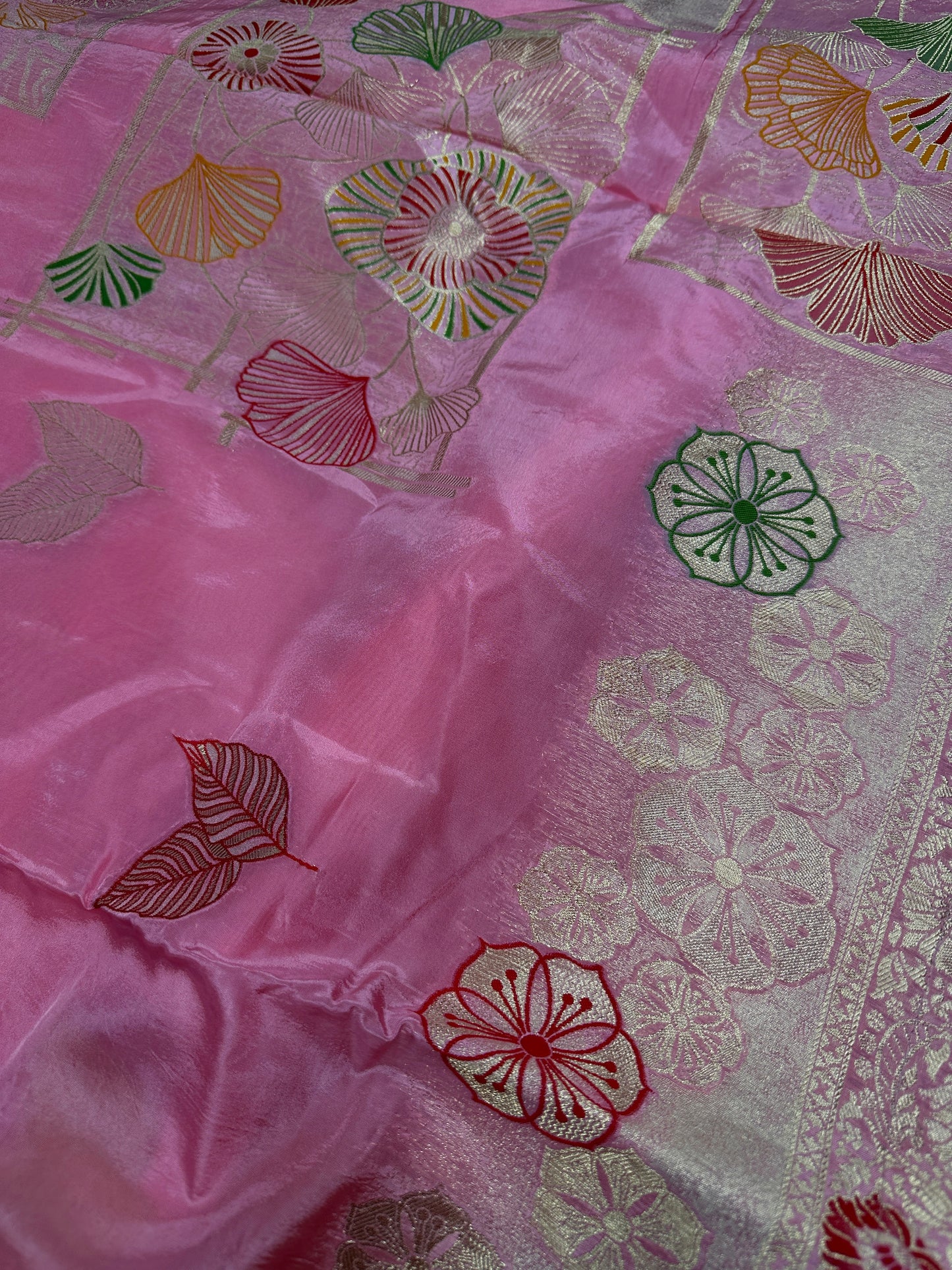 Pink Banarsi Weaving Silk Saree