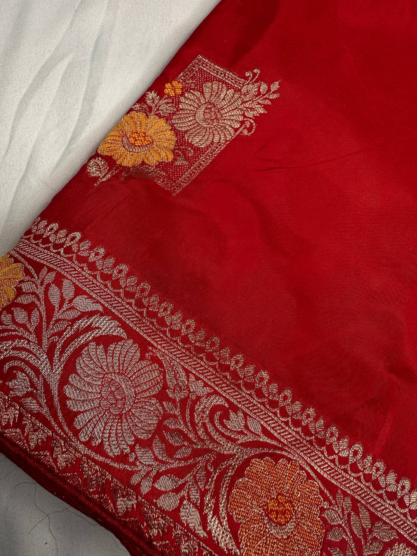 Red Banarsi Weaving Silk Saree