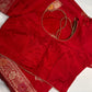 Red Banarsi Weaving Silk Saree