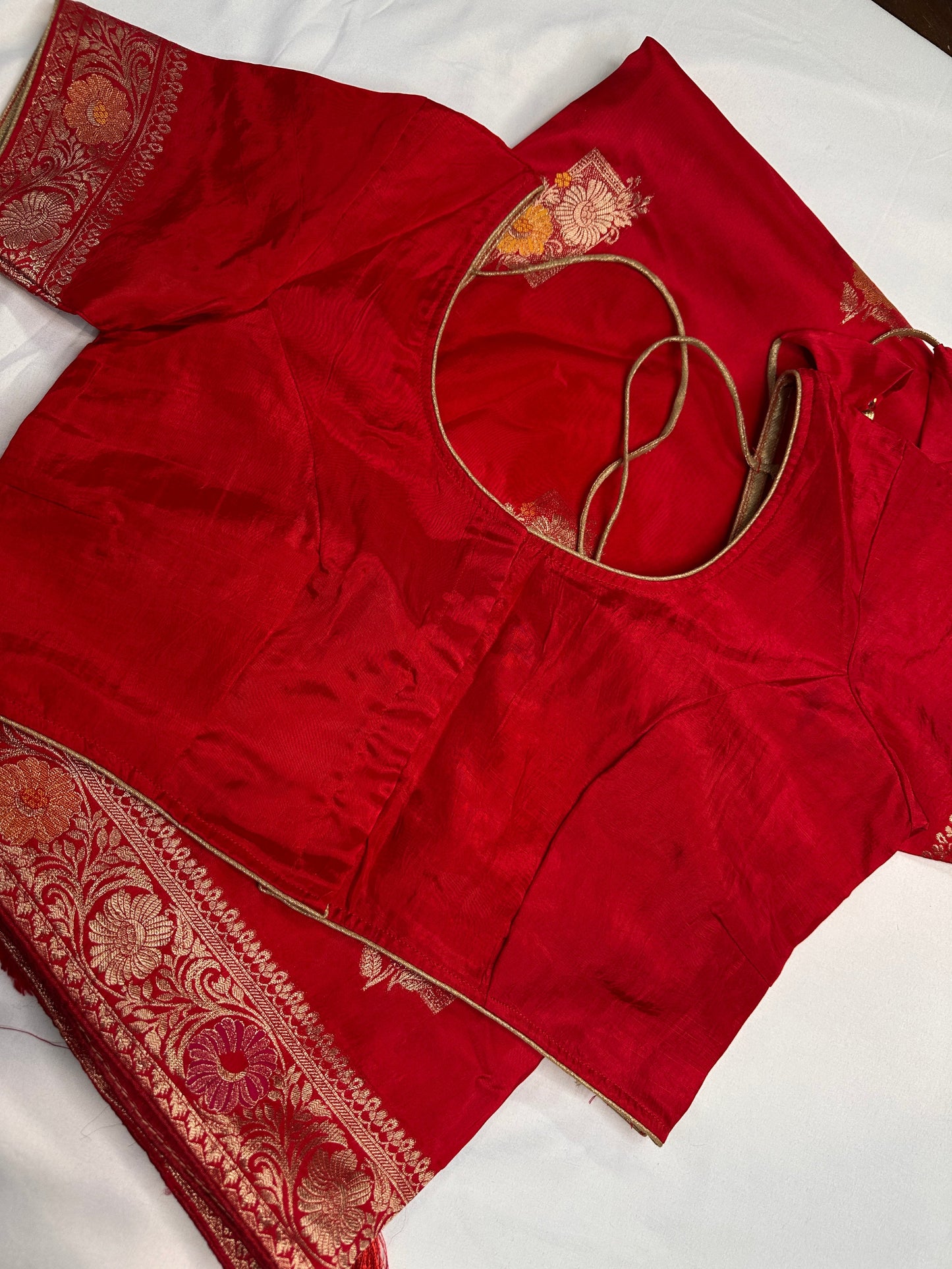 Red Banarsi Weaving Silk Saree