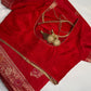 Red Banarsi Weaving Silk Saree