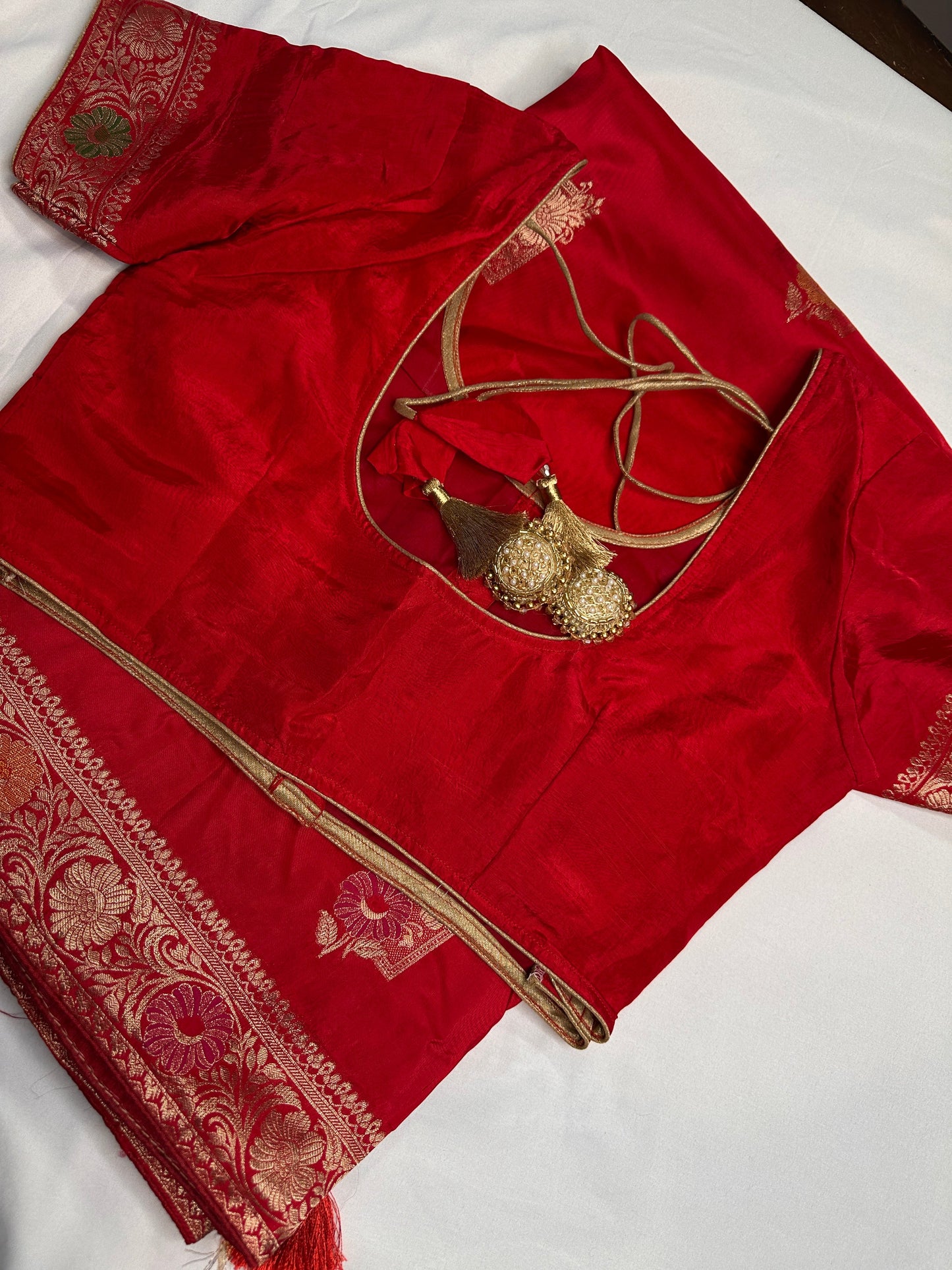 Red Banarsi Weaving Silk Saree