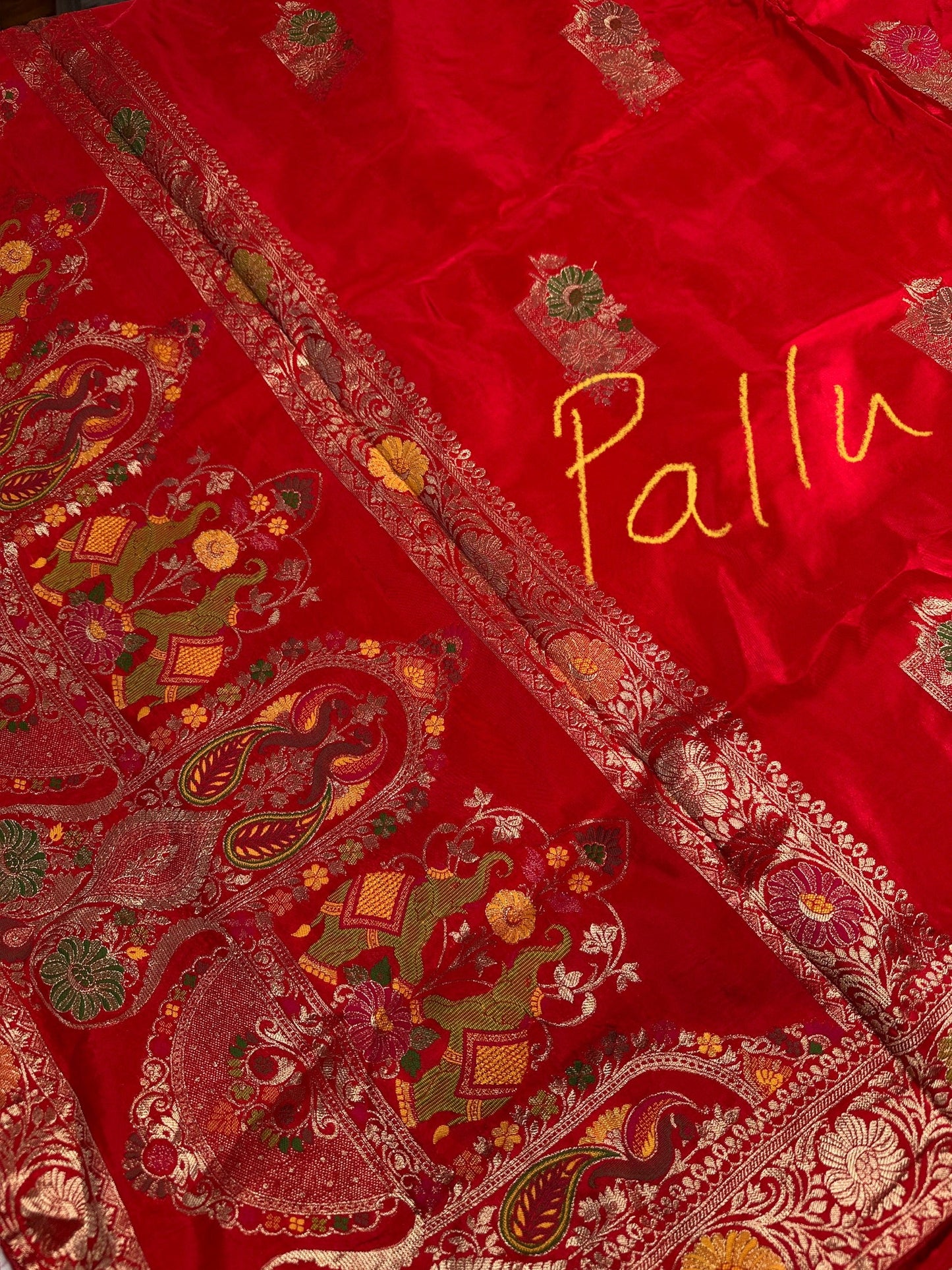 Red Banarsi Weaving Silk Saree