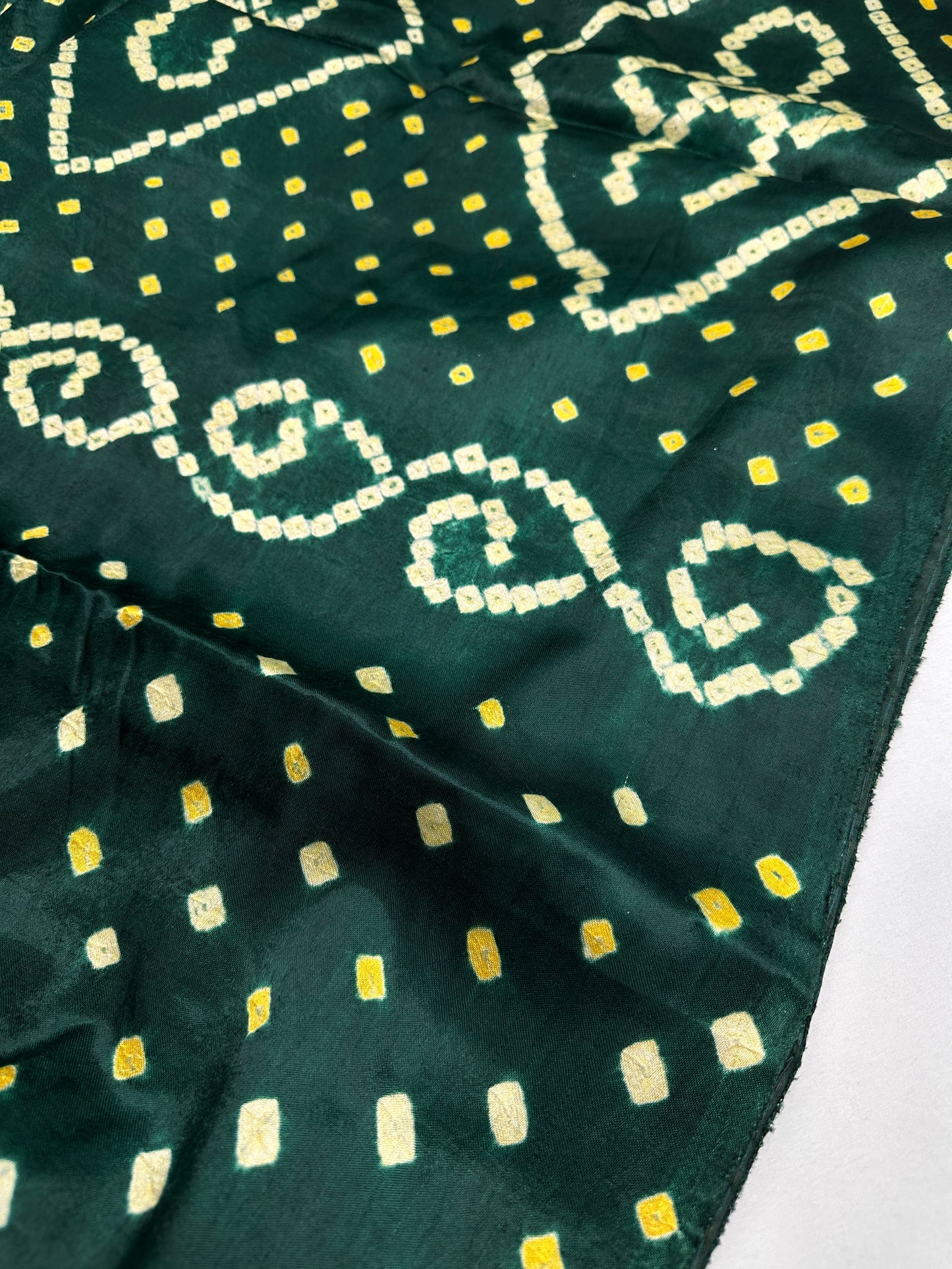 Bandhani Bhandej Green Modal Silk Saree