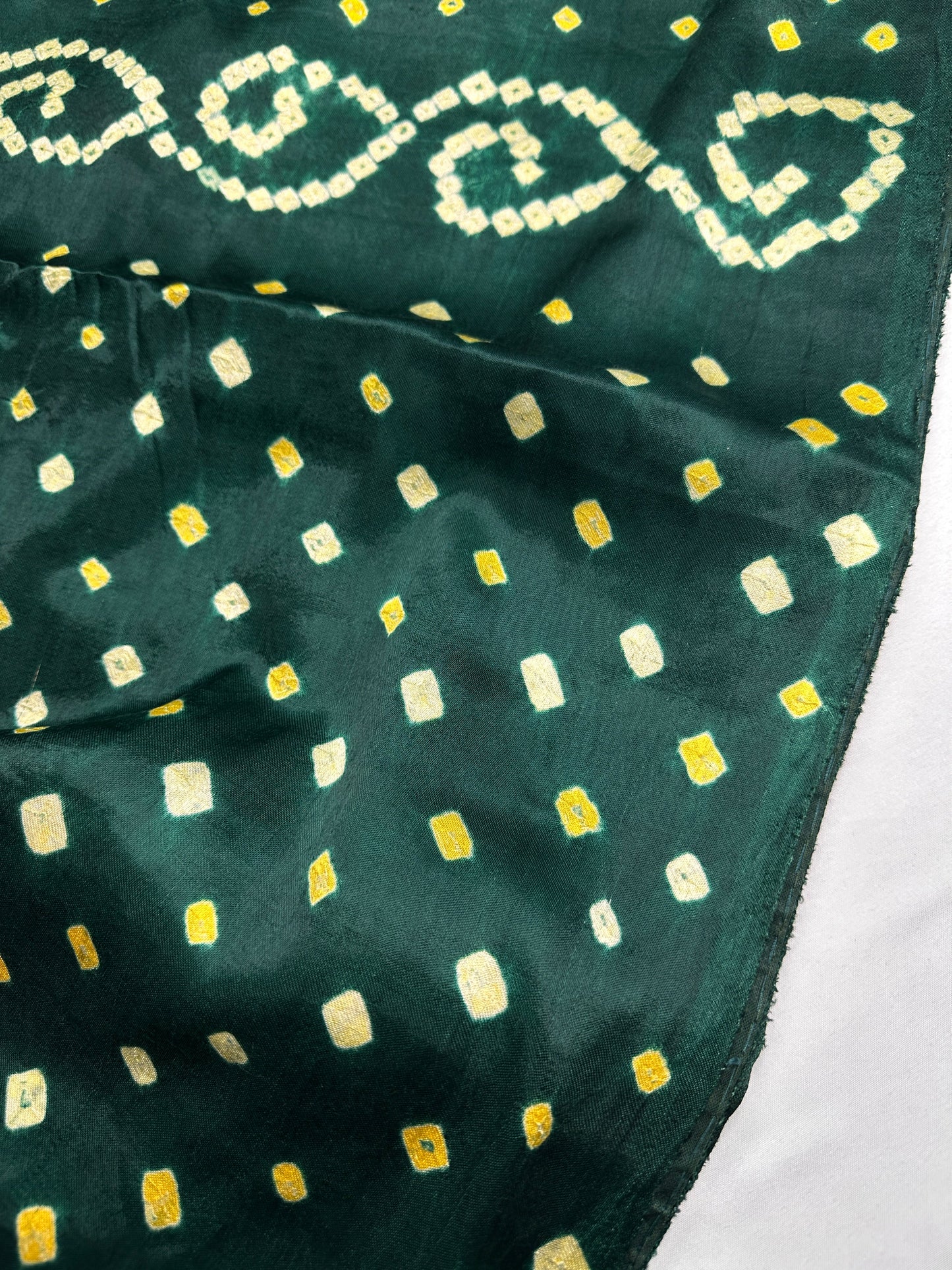 Bandhani Bhandej Green Modal Silk Saree