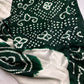 Bandhani Bhandej Half and Half White Green modal Silk Saree