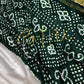 Bandhani Bhandej Half and Half White Green modal Silk Saree