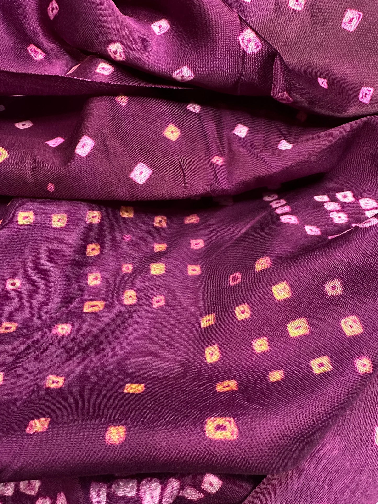 Bandhani Bhandej Purple Modal Silk Saree