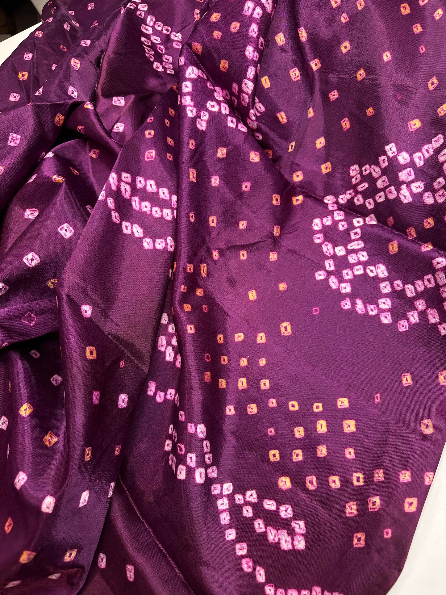 Bandhani Bhandej Purple Modal Silk Saree