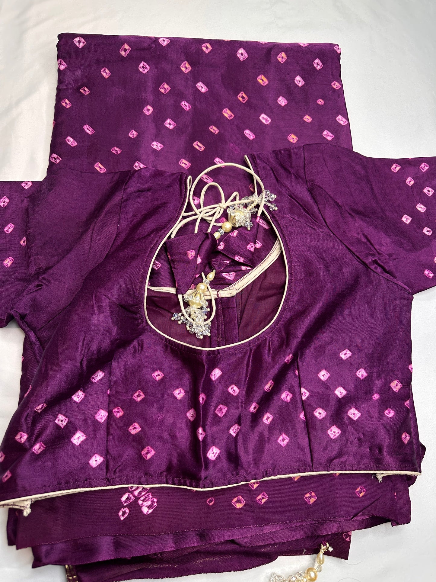 Bandhani Bhandej Purple Modal Silk Saree