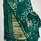 Bandhani Bhandej Green Modal Silk Saree
