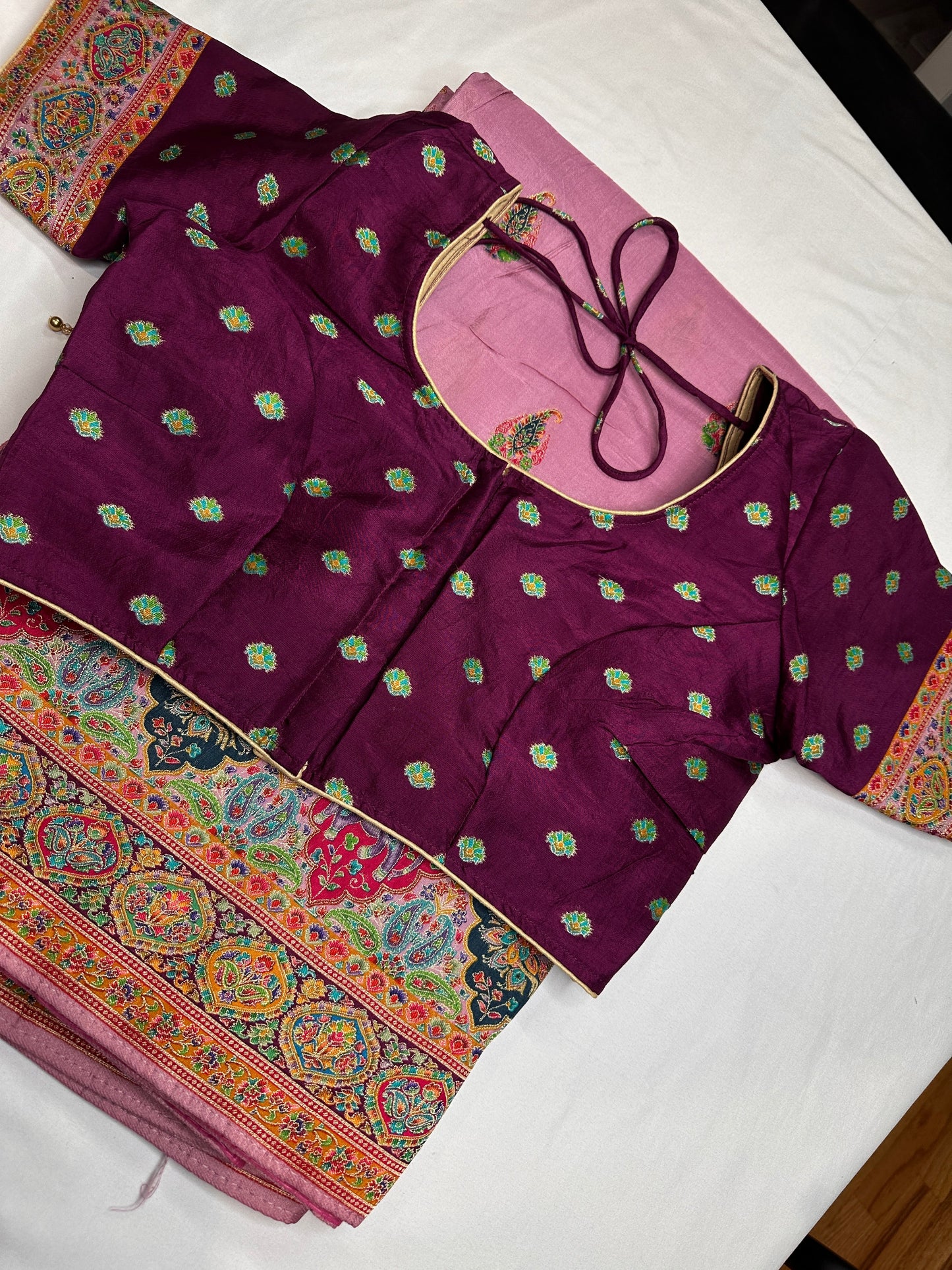 Pasmhmina Silk Mauve Pink Weaving Saree