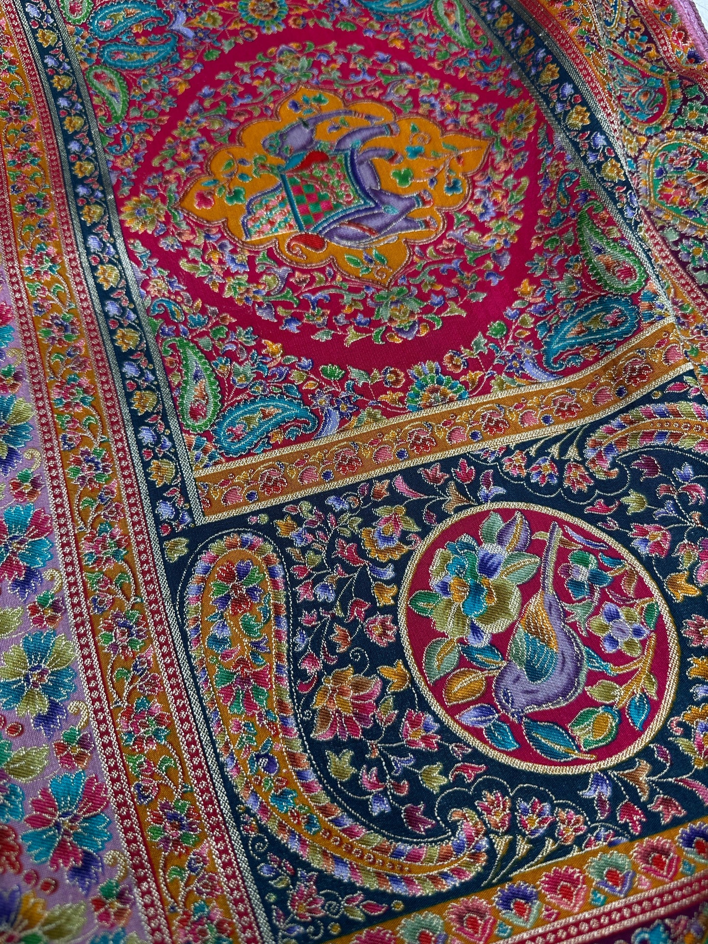 Pasmhmina Silk Mauve Pink Weaving Saree