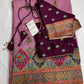 Pasmhmina Silk Mauve Pink Weaving Saree