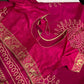 Bandhani Bhandej Pink Gajji Silk Saree