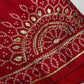Pure Bandhani Bhandej red Gotta Patti Modal Silk Saree