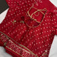 Pure Bandhani Bhandej red Gotta Patti Modal Silk Saree