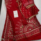 Pure Bandhani Bhandej red Gotta Patti Modal Silk Saree