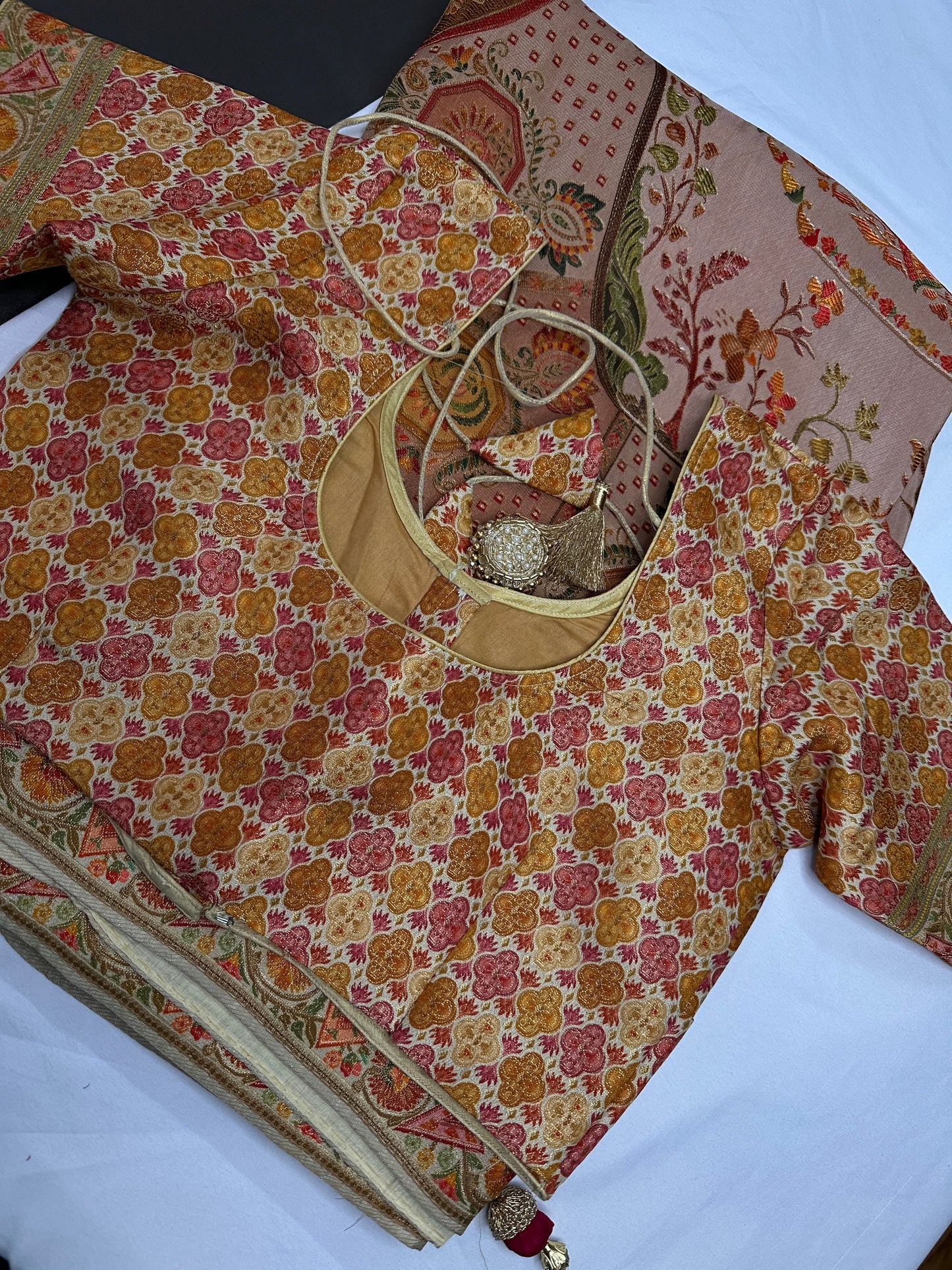 Pure  Pashmina Weaving  Ziraf Silk Saree