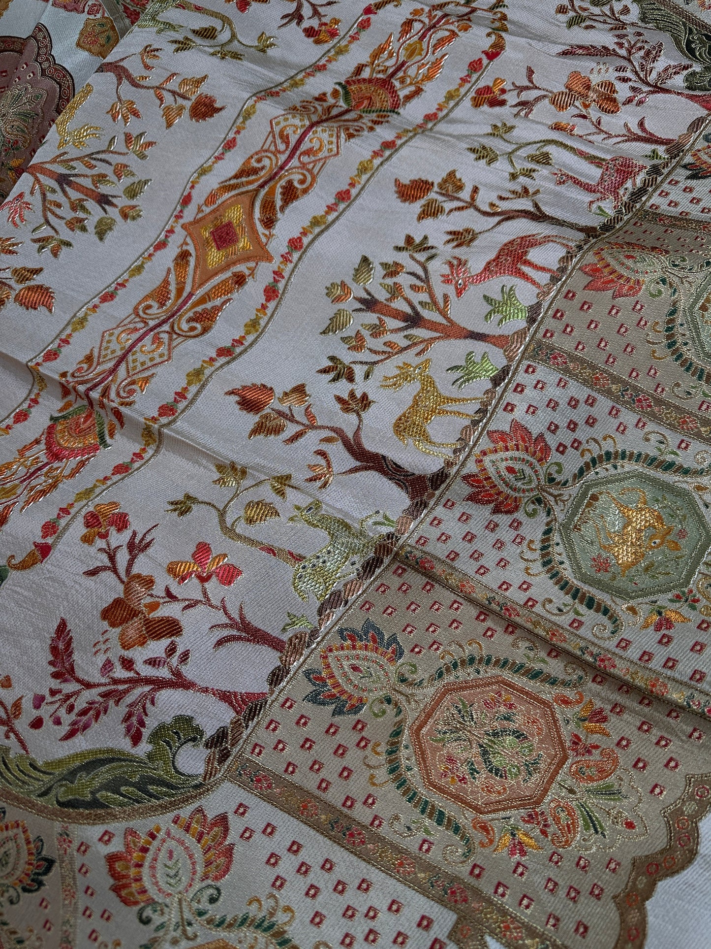 Pure  Pashmina Weaving  Ziraf Silk Saree