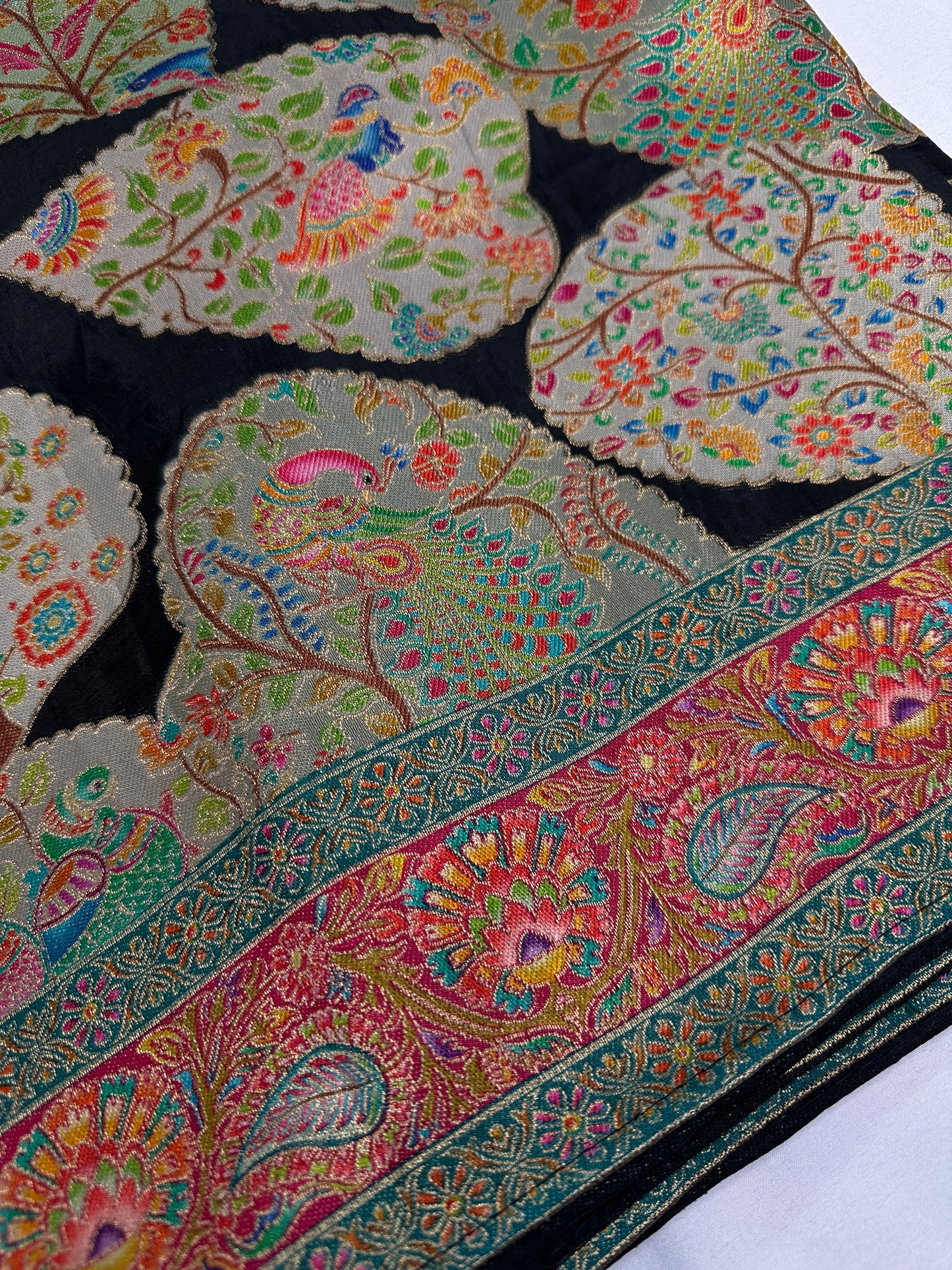 Pure  Pashmina Weaving  Ziraf Silk Saree