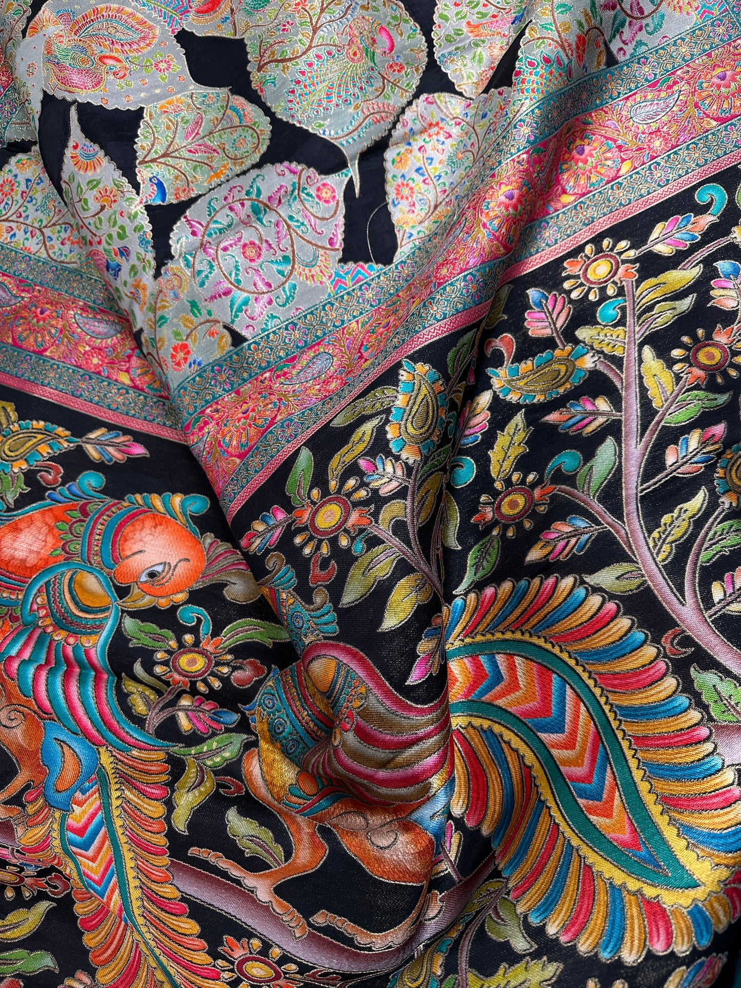 Pure  Pashmina Weaving  Ziraf Silk Saree