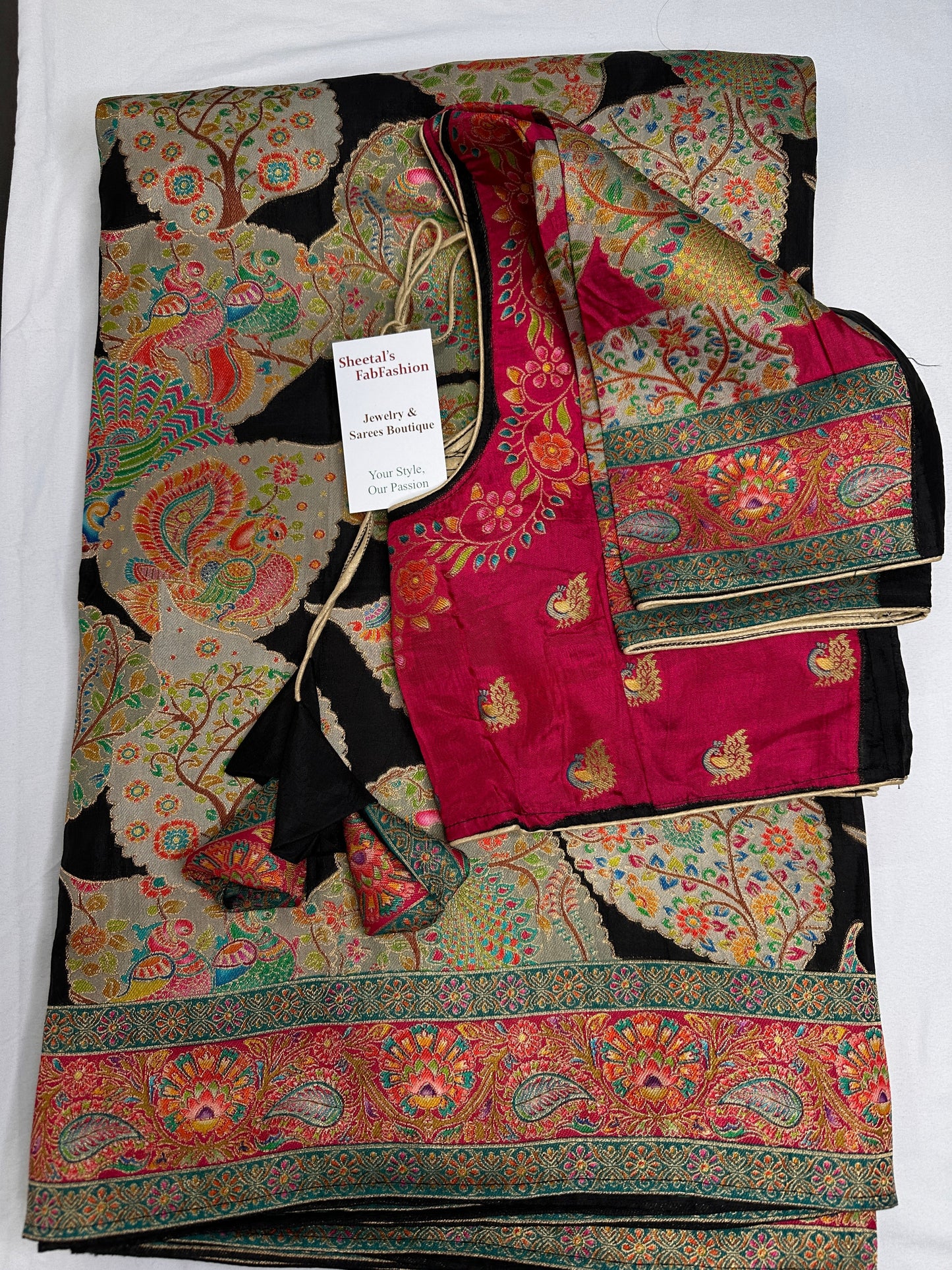 Pure  Pashmina Weaving  Ziraf Silk Saree
