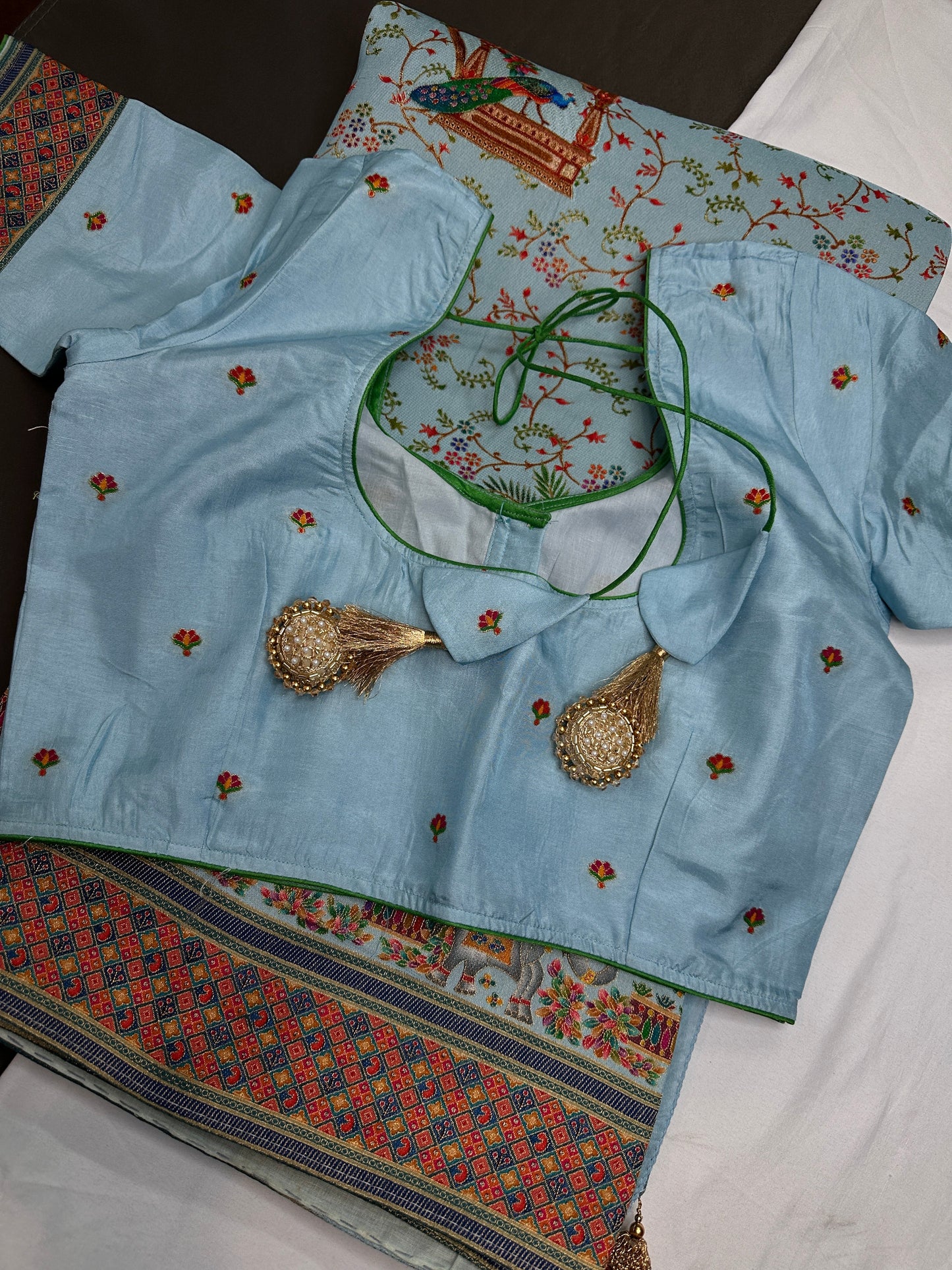 Pure  Pashmina Weaving  Ziraf Silk Saree