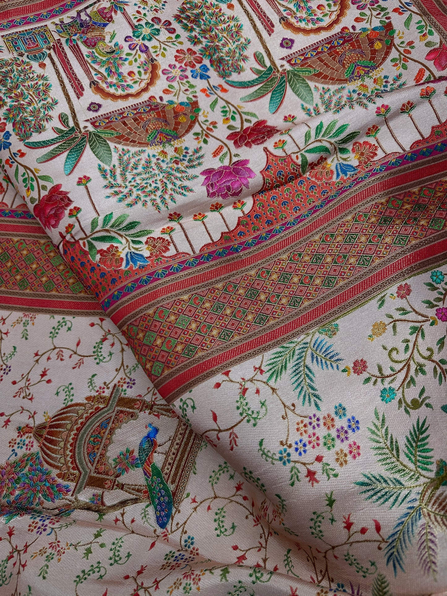 Pure  Pashmina Weaving  Ziraf Silk Saree
