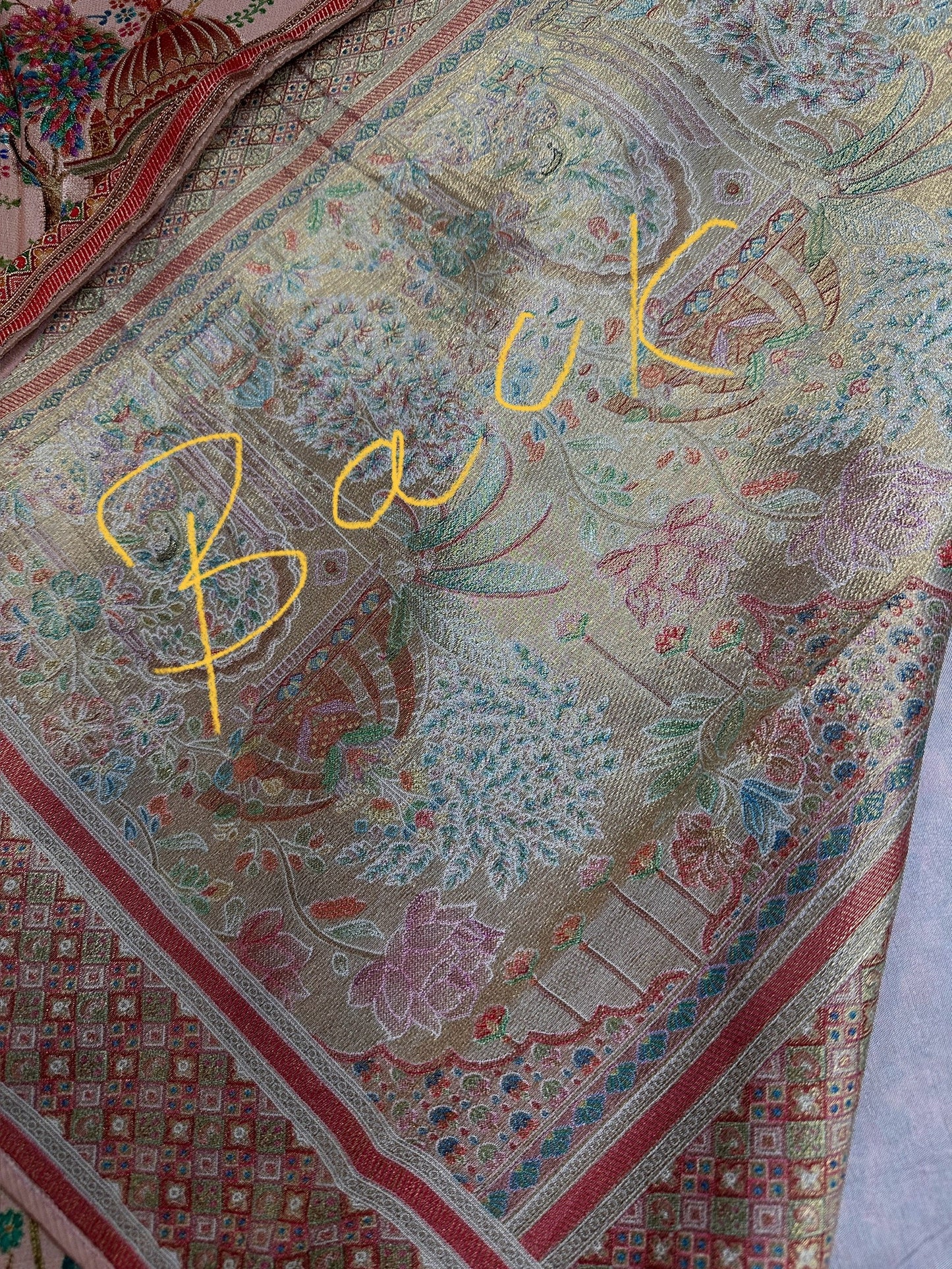 Pure  Pashmina Weaving  Ziraf Silk Saree