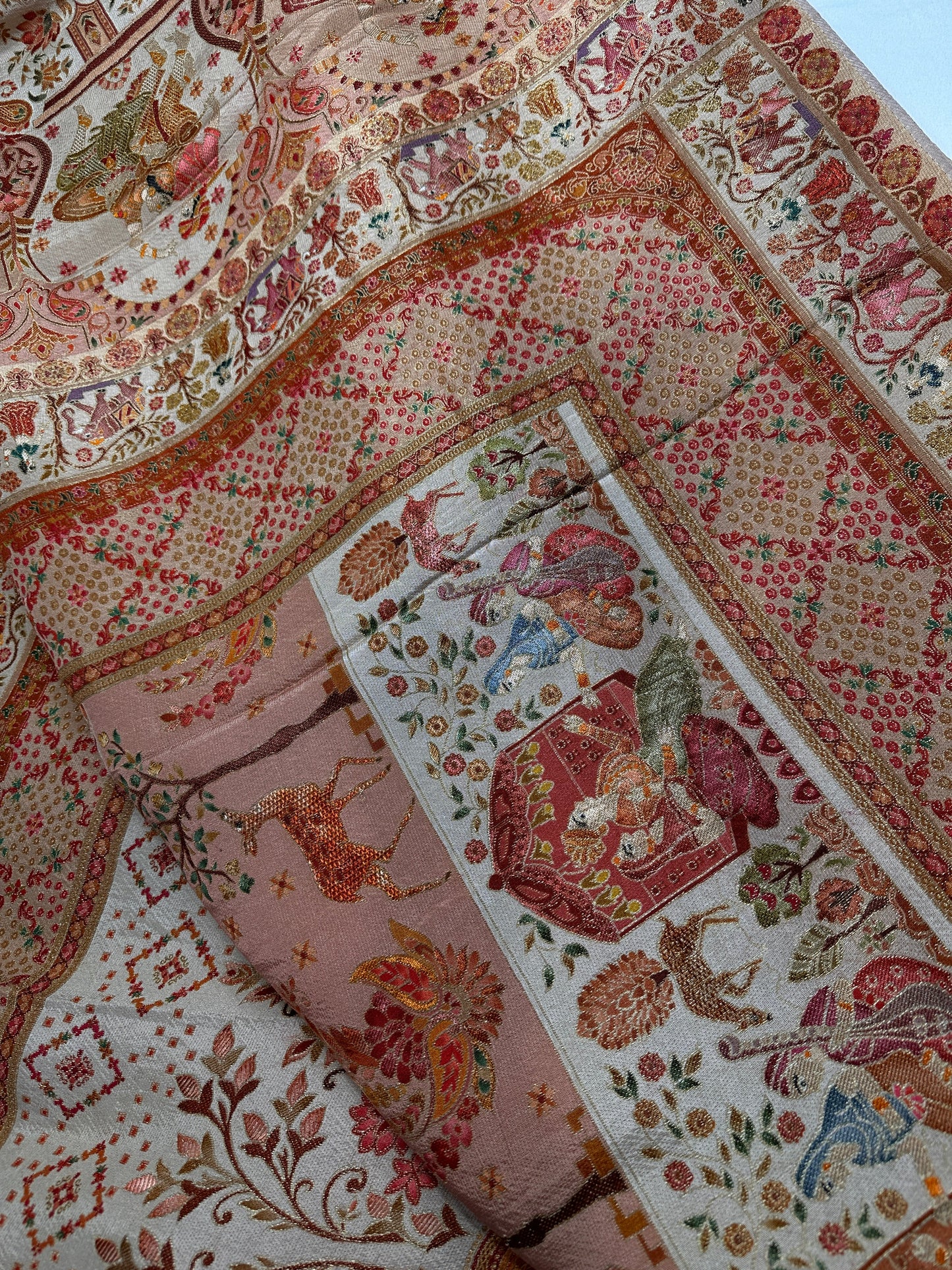 Pure  Pashmina Weaving  Ziraf Silk Saree