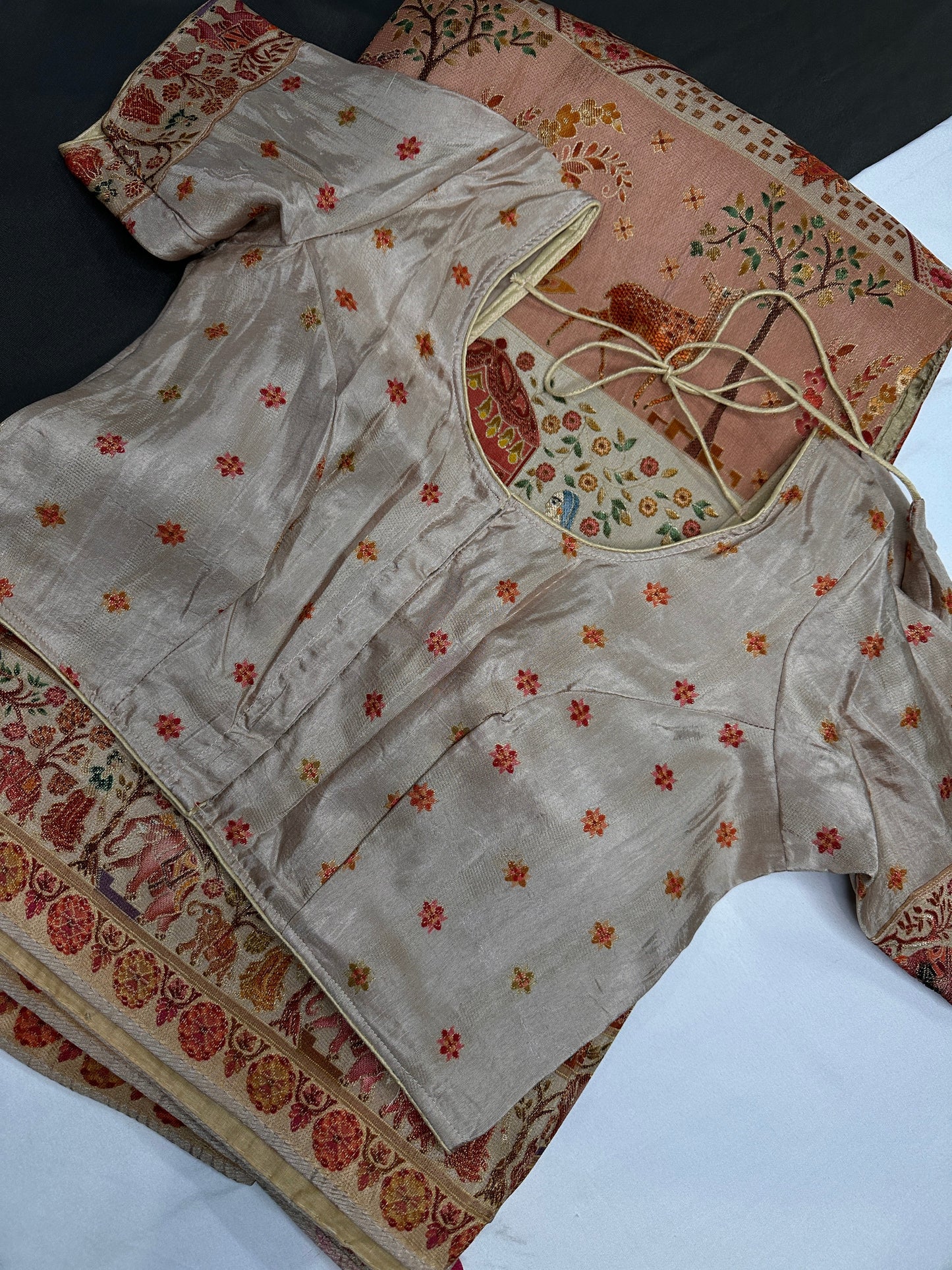 Pure  Pashmina Weaving  Ziraf Silk Saree