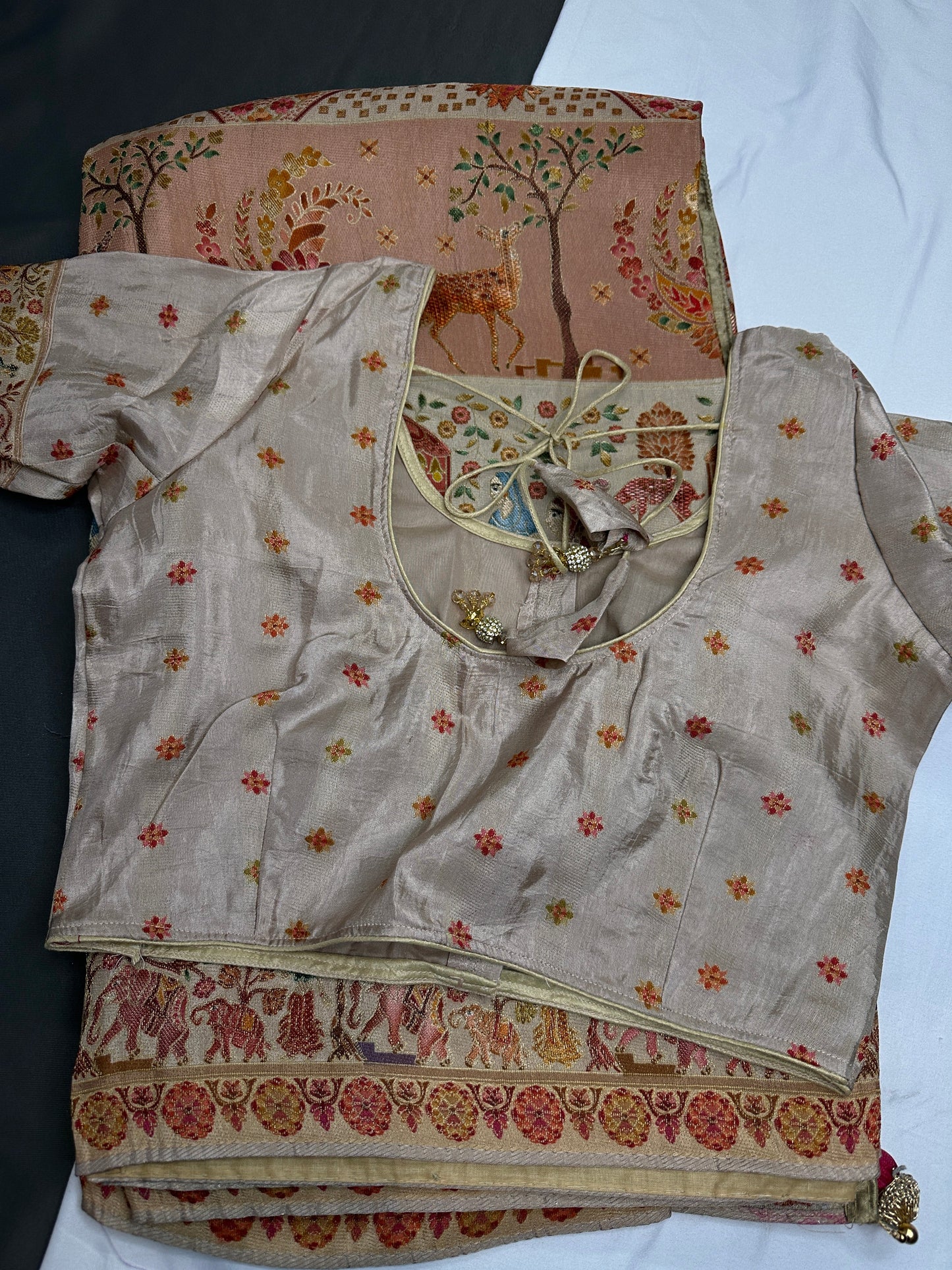Pure  Pashmina Weaving  Ziraf Silk Saree
